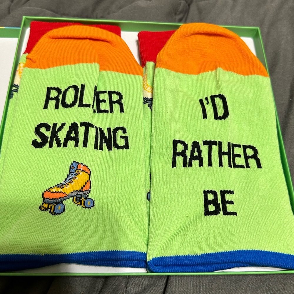 Funny socks, Rollerskating socks, brand new never been worn